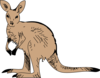 Simple Brown Kangaroo Clip Art